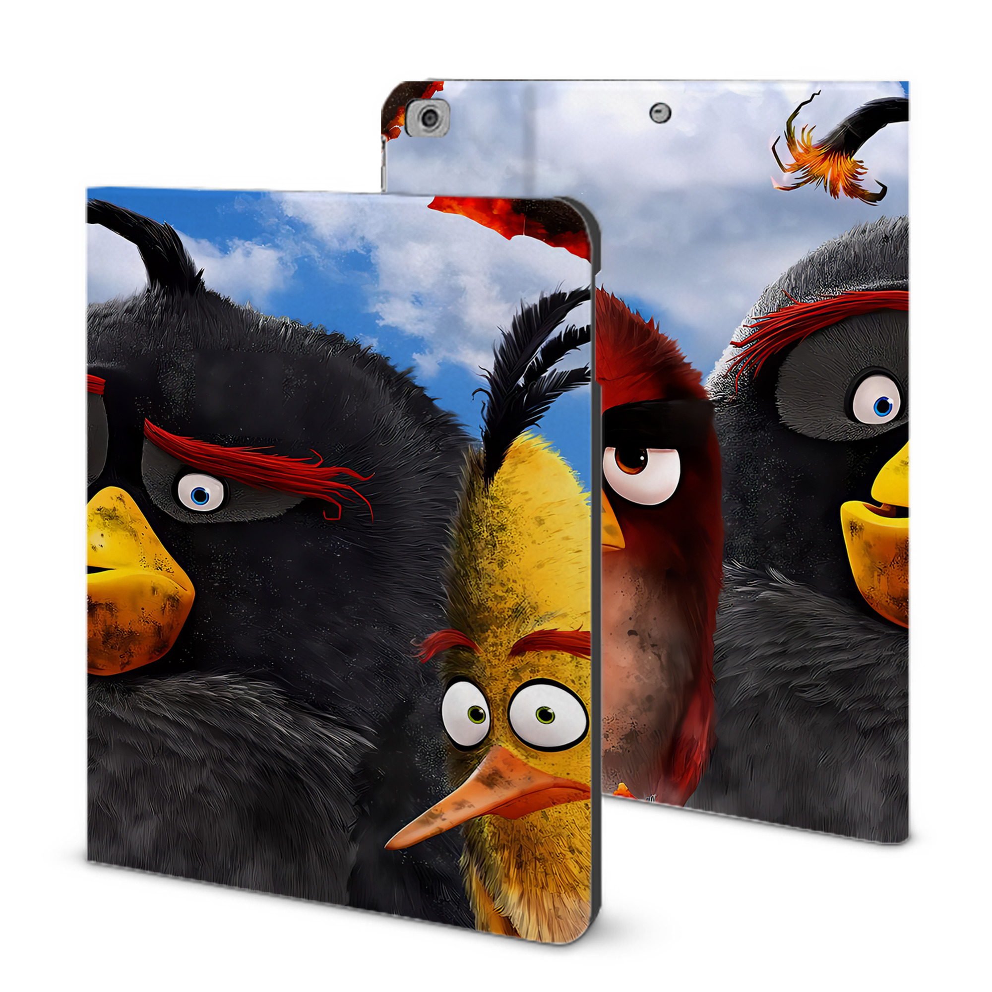 （画像用） Angry Birds アングリーバード IPad ケース ブック型 PUレザー TPU 耐衝撃 軽量 薄型 ペン収納なし 全面保護 IPad 各モデル対応